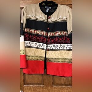 Indigo Moon Colorful Patterned Jacket L